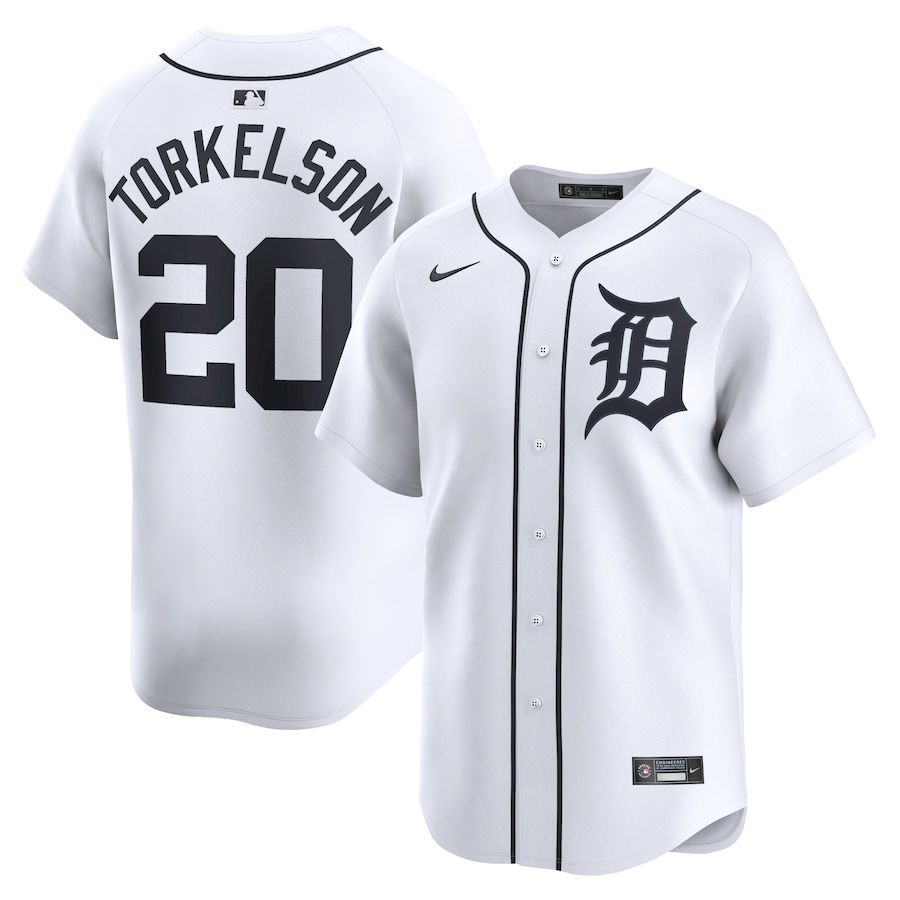 Men Detroit Tigers #20 Spencer Torkelson Nike White Home Limited Player MLB Jersey